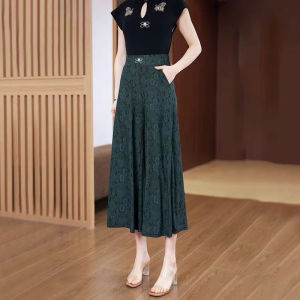 Widelegged pants national style ladies jacquard widelegged pants