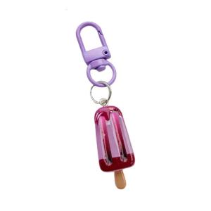 Adorable Ice Cream Keychain Lightweight Resin Key Holder Detailed Carving Design Fashionable Purse Charm For Everyday Use