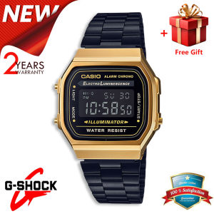 [FREE GIFT] Jam Tangan Pria / Casio a168wegb Men LED Digital Stainless Steel / Jam Tangan Digital / Water Resistant 30M