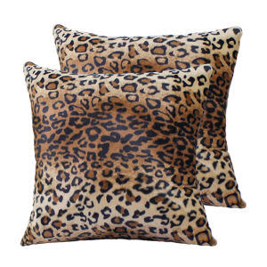 Classic Animal Print Throw Pillow Case Faux Fur Decorative Cushion Cover Soft Anti-allergy Plush Pillow Cover for Couch Bed Sofa Chair Home Decor