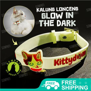 SEMPATI Kalung Kucing Lonceng Glow In The Dark Motif Kittydom Kalung Leher Kucing Anjing Cat Dog Kitten Adult Puppy Anabul Pet Cat Collar Neck Strap With Bell Collar Adjustable Safety Bell