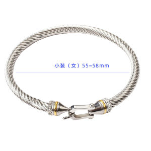 European and American stainless steel cable C-shaped bracelet for women and gold braided mens wristband cross-border jewelry available for wholesale purchase.