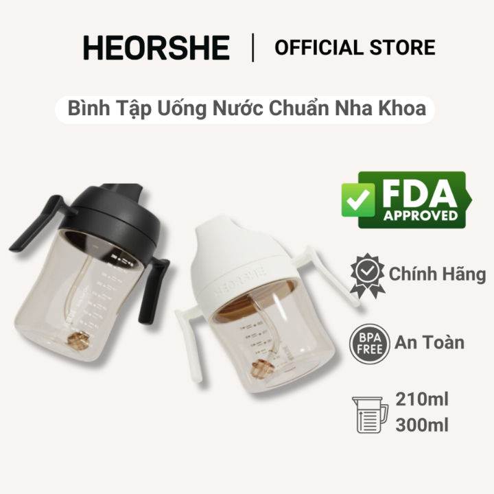 Bình Tập Uống Nước Chuẩn Nha Khoa HEORSHE Dental care Sippy Cup Tay Cầm ...
