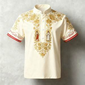 Ethnic Shirts For Men 2025 Modern Barong For Men Asian Attire For Men Modern Filipiniana Ethnic Shirt For Men Dry Fit Vintage Button Short Sleeve Shirts