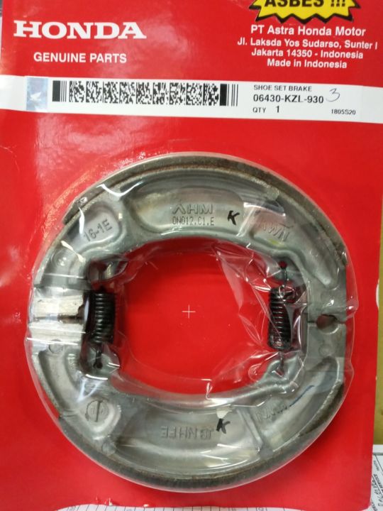 ORIGINAL HONDA BRAKE SHOE FOR HONDA CLICK 125 V1 / CLICK 125 V2 (GAME