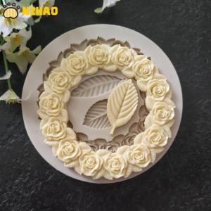 【N2HAO】 1PC Rosette Leaves Silicone Mold Cake Diy Chocolate Mold Sugar Baking Mold