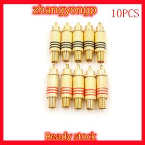 [ZY] Legend 10pcs RCA Connector MALE JACK plug Audio vedio เชื่อมทองแดงดำ