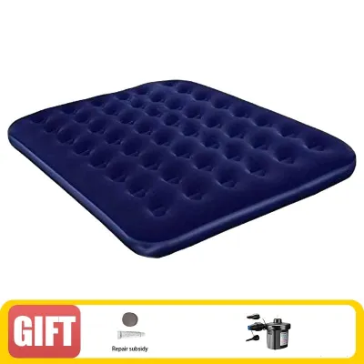 【186X96X22cm】【186X75X22cm】Kasur Angin Queen/ Air Bed Double Kasur Angin Bestway + Pompa Manual Bestway Paket Kasur Angin Double Biru/ Paket Kasur Tiup Air Bed Double/Kasur Angin Intex/Kasur Angin Camping/Kasur Angin Otomatis Viral/Kasur Tiup/Kasur