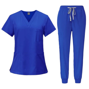Breathable Medical Surgical Scrubs Set Stylish Nurse Uniform Set Stretch Fabric Wrinkle-Resistant Cleaning Workwear Set