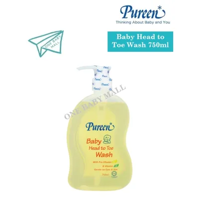 One Baby Mall Pureen Baby Head To Toe Wash with Pro-Vitamin B5 & Vitamin E 750ml/ 250ml/ Refill 600ml