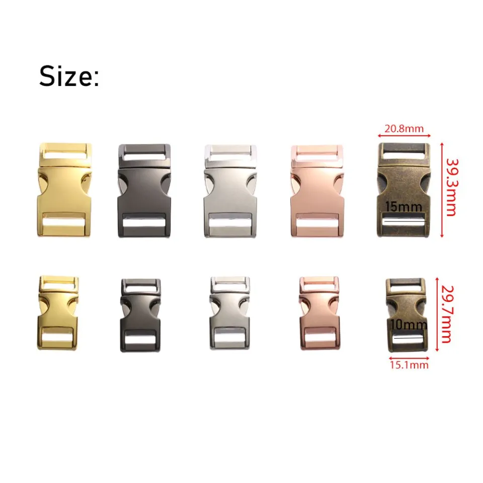 Curved Side Release Buckle : Metal : Various Colours