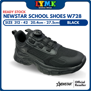 NEWSTAR®  SCHOOL SHOES  W728 BLACK LIGHT WEIGHT DURABLE QUALITY PRIMARY & SECONDARY SCHOOL 黑色轻质耐用优质中小学校鞋 （ Ready Stock & Fast Delivery )