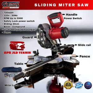 Mitter Saw 10 inch GTOOLS GT75 sliding pemotong aluminium