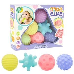 Children Toy Ball Infant Grasp Ball Tactile Perception Massage Ball Rubber Hair Sound Soft Rubber Toy Massage Pinch Sound