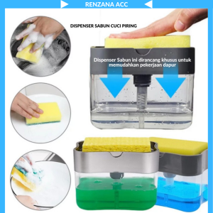 TEMPAT SABUN / DISPENSER SABUN CUCI PIRING 2IN1 - FREE SPONS