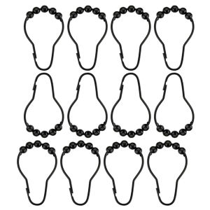 12 ชิ้น ลูกกลิ้งม่านอาบน้ำสแตนเลส ห่วงม่านอาบน้ำ 5 ลูกกลิ้ง ขัดเงา นิกเกิลซาติน อุปกรณ์เสริมม่าน