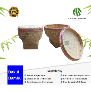 Bakul Nasi Bambu Premium Murah dan berkualitas Anyaman Bilik Tradisional - Souvenir Wakul Bambu