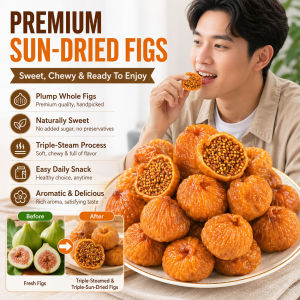 Natural Dried Figs Snack Organic Figs Slices Triple-Steamed Sun-Dried Low Fat Antioxidant Rich Premium Dried Fruit