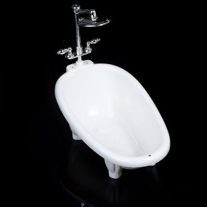 QUANSEN Dollhouse Miniatures Bathtub Furniture Bathroom Accessories Kids Pretend Toy