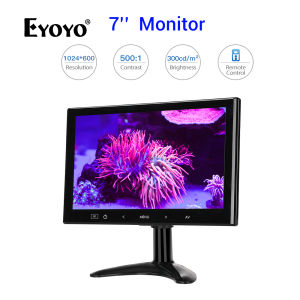 【In Stock】Eyoyo 7 Inch 1024X600 LCD Monitor 140°for Car Office Home Security HDMI VGA with Remote Control