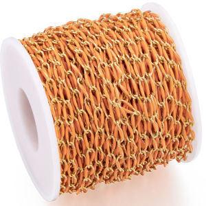 เครื่องประดับ Diy เครื่องประดับห่วงโซ่ทอง18K 4มม. ทำจากสเตนเลสสตีลห้อยสีสัน