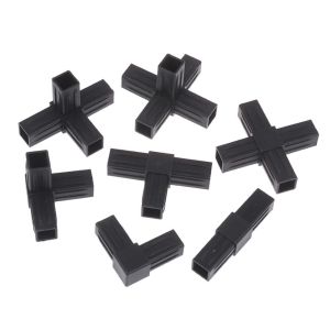LUMINOU 1Pcs 20/25/30mm Square Pipe Fitting X-L-T Shape 2/3/4/5-Way Pipe Angle Code ABS Plastic Cross Pipe Fitting for 20/25/30mm Square Pipe