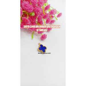 Liontin bunga titanium grigi bolak balik UK 15Mm anti luntur dan anti karat (COD)