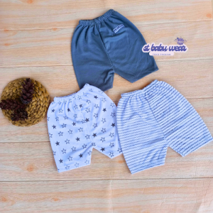 PROMO 6 Pcs  Celana Pendek Bayi Baru Lahir Motif Warna Usia 0-6 Bulan.