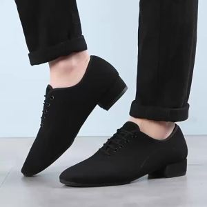 Mens Cloth Square Dance Modern Dance Ballroom Dance Latin Dance Mid-Heel Soft Sole Group Dance Tango Quick Step Cowboy Bullfight #