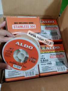 Kawat Las Mig STEINLESS ALDO 304 0.8mm 1Kg Flux Core Wire Gasless Kawat Las Tanpa Gas Co2 Kawat Las Stainless mIGI