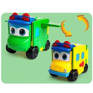 YOUSHI TOP Action Figures Deformation Car Model School Bus Anime Hand Deformed Car Toy Vehicle Toy Airplane Transformation Robots Children Gift