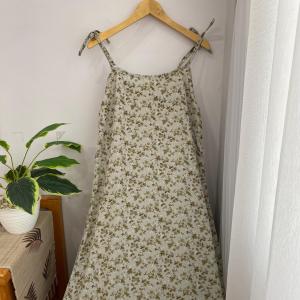 Overall Wanita Motif Bunga Polkadot | Mola Overall Dress Panjang Korean style Tali bisa Diatur