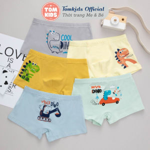Bộ 5 Quần Lót Boxer Cotton In Họa Tiết Hoạt Hình Khủng Long Cho Bé Trai