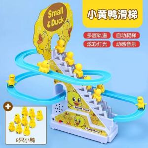 【SG Stock】Electric Duck Slide Track Toy with Light & Music Auto Stair Climbing Racing Game