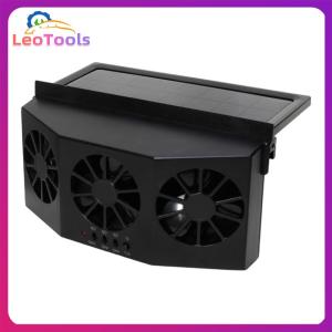 Air Circulation Fan 3 Heads Portable Deodorization Ventilator Solar Charging Auto Ventilation Fan Multi-angle Adjustable for Vehicle Truck SUV