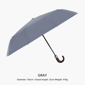 Parachase gỗ tự động Dù xếp người đàn ông bảo vệ khỏi tia UV Windproof 10 xương sườn