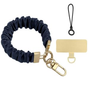 PANDORPOU Pleated Design Mobile Phone Strap Metal Card Pendant Cell Phone Chain Jewelry Gift Anti Loss Mobile Phone Lanyard Women/Lady/Girl