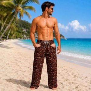 Fun Beach Party Mens Swimming Pants 3D Printing Fun Hip Mischief Pants Summer Fashion Beach Pants Boyfriend Husband Fun Gift