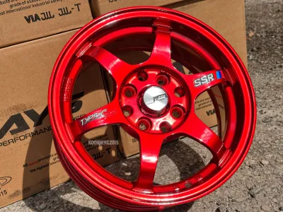 New Car Sport Rim SSR TYPE-C Wheels Japan Design 14x5.5J 8x100/110 ET38 Candy Red - READY STOCK