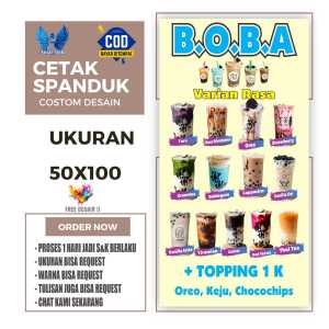 Cetak Spanduk Banner ANEKA VARIAN BOBA Costom Desain