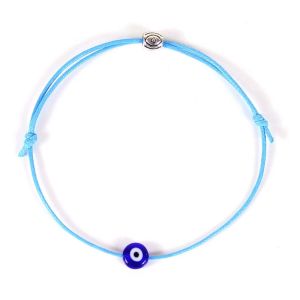 GGR Black Fashion Amulet Lucky goods Red Color Rope Thread Blue Evil Eye Adjustable Length Jewelry Bangles Braided String Rope Bracelets