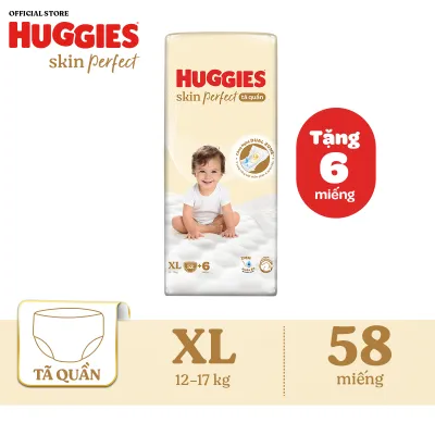 [20g 6-9/7 QUÀ TẶNG ĐH 699K] Tã quần Huggies Skin Perfect XL size Super Jumbo 52+6 miếng - Nhiều Phiên bản