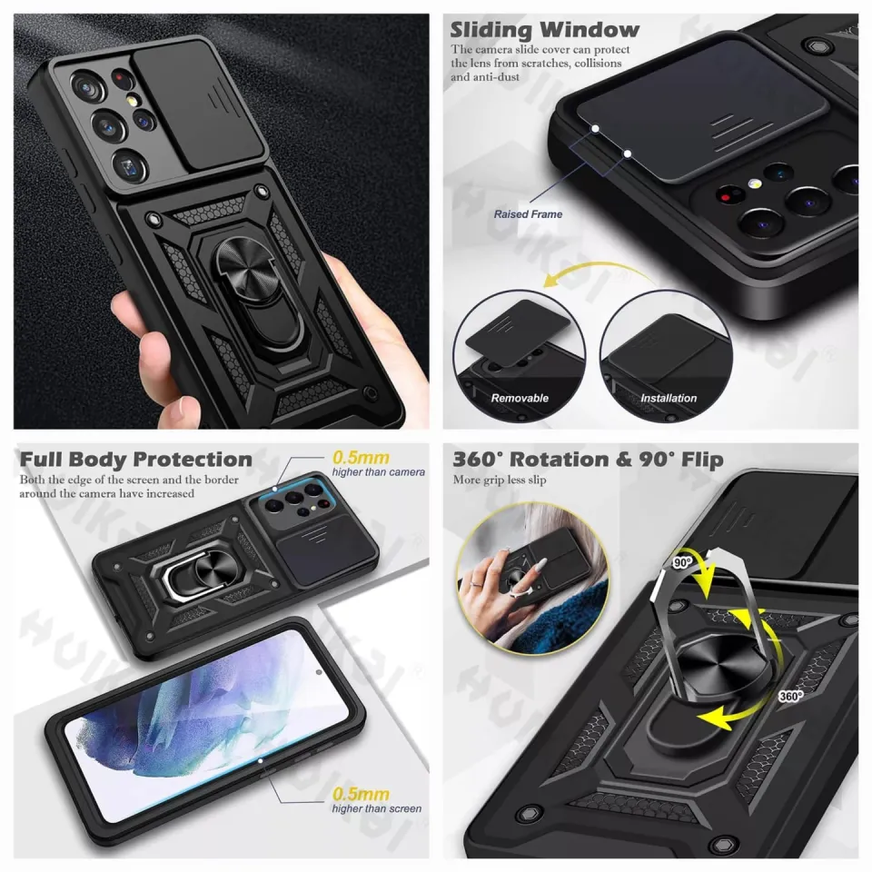 Samsung Note 20 Samsung S21 Case Robot Ringstand Slide Kamera