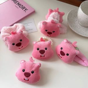 MYCOLOR Anime Loopy Hairpin Pink Little Beaver Cartoon Loopy Hair Rope Fashion Hair Ties Plush Doll Hair Claw Ladies