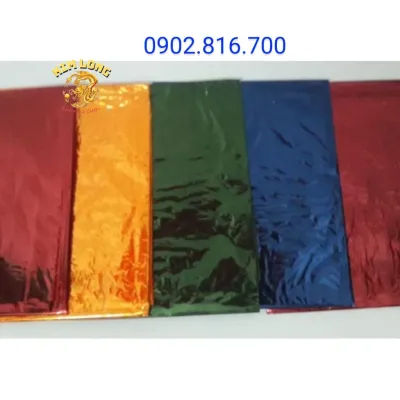 Sét 5 tờ giấy bóng kiếng đỏ làm lồng đèn trung thu truyền thống - gói bánh in mứt kẹo - gói trà rượu tiệc cưới