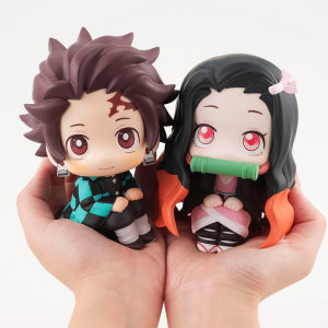 2pcs Anime Kimetsu no Yaiba Figure Toy MH Look Up Demon Slayer Kamado Tanjirou Nezuko Action Figure Model Doll Toys 6cm