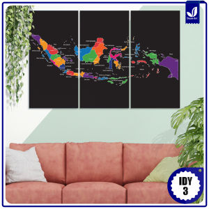 Decor Art - Hiasan Dinding Peta Dunia Indonesia Gaya Minimalis Terbaru - IDY-3