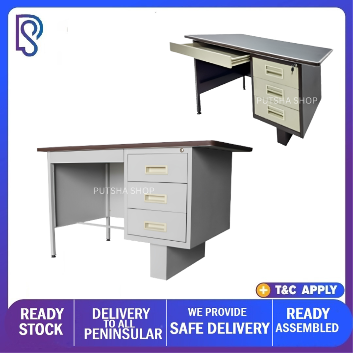 PUTSHA SHOP - Meja Besi / Metal Pedestal Desk / Table 4ft - ASSEMBLED ...