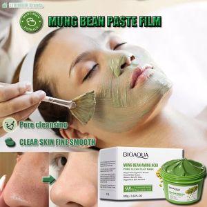 Masker Wajah BIOAQUA Mung BeanAmino Acid Pore Clean Clay Mask 100g MUNG BEAN AMINO ACID PORE CLEAN CLAY MASK