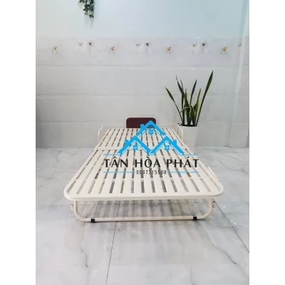 Giường sắt xếp gọn có bánh xe 1m x 2m và 1m2x2m miễn phí giao hàng lắp ráp tận nơi tại Hồ Chí Minh xưởng nhà bao giá tốt
